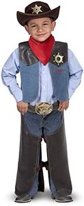 Melissa & Doug Disfraz vaquero cowboy para niños y niñas, Traje de fiesta con accesorios, Juego de imitación, Disfraz de halloween o carnaval, Juego creativo, 3+ Años