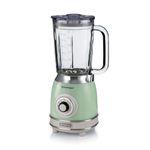 Ariete Vintage 58304 Glass Jug Blender, 1000W, 1.5 Litre Capacity Glass Jug, 4 Speeds + Pulse, Ice Crush Function, Anti Slip Feet, Stainless Steel Blades, Green - 1000 Watts