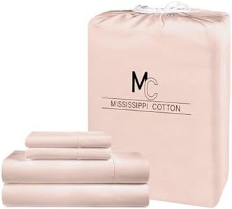 Mississippi Cotton Luxury Egyptian Cotton Sheets – 1000 Thread Count, Ultra-Soft & Breathable, 18” Extra Deep Pocket, Premium Long-Staple Cotton Bedding, 4-Piece Set, Blush – Full XL