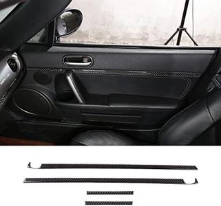 Soft Carbon Fiber Car Door Panel Stickers Cover Decorative Trims Strips for Mazda MX-5 RF Miata 2009-2014 (Type A, Black)