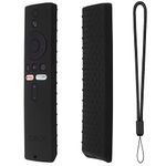 Oboe Silicone Tv Remote Cover Compatible with Xiaomi Mi TV Remote Netflix/Amazon Model 4X (65,55,50,43 inch) / 4A (40 inch) Protective Case with Loop (Black) [Remote NOT Included]