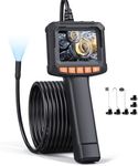 Endoscope Inspection Camera, Qimic 2.4'' IPS Screen Borescope With 8 LED Lights, IP67 Waterproof Endoscope, 1080P HD Snake Camera, 16.4FT Semi-Rigid Cable, Gadgets for Men