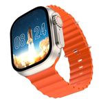 U9 Ultra Big 2.09" Infinite Display,Wireless Charging, Multiple Dial Faces, Bluetooth Calling & Sports Modes New Tech Smartwatch (Gold Dial, Orange Strap)