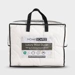 HOMESCAPES Premium Wool Duvet – Double, Lightweight, Spring/Summer,100% Cotton Cover, Hypoallergenic, Washable and Eco-Friendly- 4.5 to 7 Tog (approx.)