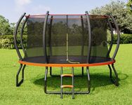 Jocisland 8FT 10FT 12FT 14FT 16FT Outdoor Trampoline for Kids and Adults, Recreational Trampolines with Enclosure Net and Ladder, Quick Connect Frame, ASTM Approval
