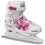 Roces Children's Jokey Ice 2.0 Adjustable Ice Skate, White/Fuchsia, 34-37