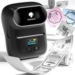 Phomemo M110 Portable Thermal Label Printer, Bluetooth Label Maker Machine for iOS & Android, Barcode Label Printer Machine for Small Business, Address, Office, with 1 Roll 40x30mm Label,Black