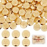 Beebeecraft 100Pcs/Box Evil Eye Spacer Beads 18K Gold Plated Monster Eye Beads Charm 5.5x6mm Loose Jewelry Making Beads for DIY Bracelet Earring Necklace