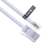 BT Phone Line Plug to RJ11 Crossover Telephone Cable Extension | Lead Cord for Modem FAX SKY box Virgin Hub | British UK BT Socket 4 Wire | White – 2m