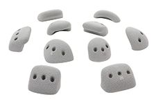 Atomik Rock Climbing Holds Set of 10 Medium Screw-On Basic Jugs in Gray