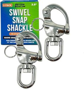 Better Boat Stainless Steel Quick Release Snap Shackles, 2-Pack, 3.5", 316 Marine Grade, Swivel Shackle for Sailing Rigging, SCBA Mask Clips, Spinnaker Halyard, and Sailboat Hardware