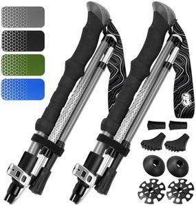 Hiker Hunger Folding Walking Stick, Folding Trekking Poles, Hiking Sticks Foldable Hiking Poles for Men Walking Sticks for Seniors Trekking Poles for Hiking Collapsible Walking Sticks (Gray, Small)