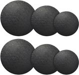 Juvale Set of 6 Black Cake Drums, 8, 10, and 12-Inch Round Cake Boards for Baking, 1/2" Thick Sturdy Decorating Supplies, Black Cake Boards (2 of Each Size)