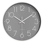 Wall Clock 12 Inch Silent Non-Ticking Big Numbers Easy to Read Wall Clocks Decorative for Office School Bedroom Home