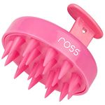 Ross Round Hair Scalp Massager Shampoo Hair Brush, Super Soft Bristles, Exfoliating, Anti-Dandruff (Pink)