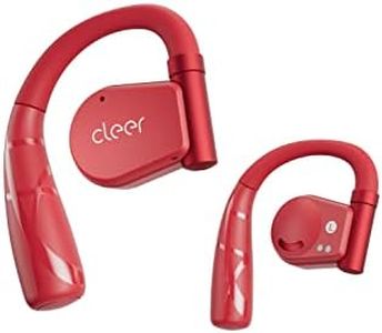 Cleer ARC II Sport Open Ear Headphones, True Wireless Ear Buds with Dual Mic, Sweat Resistant, Multi-Point Connect, 35 Hrs Playtime, Secure Fit, Bluetooth 5.3 Earbuds with Ear Hooks, Preset EQs, Red