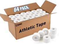 CHMI Athletic Tape,White Sports Tape (64 Pack), 640 Yards Rolls Very Strong Easy Tear NO Sticky Residue Best Tape for Gymnastics Climbing Bat Injuries Medical (1.5 Inch X 640 Yards).