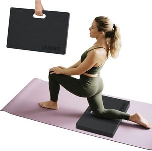 WUWAN Yoga Kneeling Pad, 1.5 Inch Thick, Knee Gather Up, Wood Plank Support and Yoga Elbow/Knee Pad for Kneelbows and Elbows (UP Black) (Black, 1.5 inch)