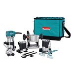 Makita RT0701CX8 1 HP Trimmer/Router Kit, Blue