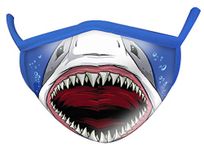 Wild Republic Wild Smiles Face Mask, Reusable Face Mask, Washable Face Mask, Half Face Mask, Shark Design, Adult Face Mask