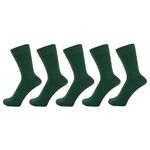 ZAKIRA Finest Combed Cotton Dress Socks in Plain Colours for Men, Women - 5 Pack, 6-9 (US), Green