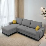 Casaliving Porto LHS 4 Seater L Shape Sofa Set for Living Room (Dark Grey Fabric) Premium Velvet Fabric