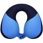 INFANZIA Kids Neck Travel Pillow, Memory Foam Neck Chin Support, Softly Double Support Neck Pillow for Carseat& Airplane, Traveling Gifts for Toddler & Children (Haze Blue)