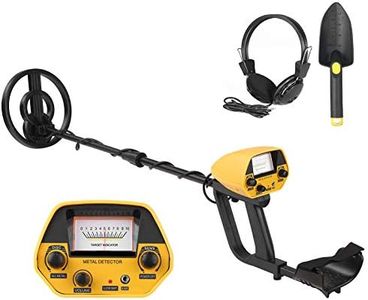Underground Metal Detector High Precision Metal Jewelry Treasure Hunter Gold Digger Metal Detecting Tools with All Metal & Disc Mode Waterproof 8-Inch Coil Earphones and Plastic Shovel for