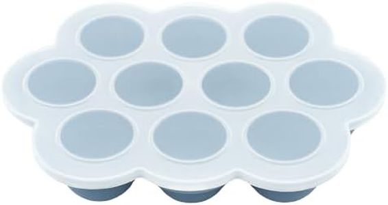 WeeSprout Silicone Baby Food Freezer Tray with Clip-on Lid - Perfect Storage Container for Homemade Baby Food, Vegetable & Fruit Purees, and Breast Milk (Navy, Ten 1.5 Ounce Sections)