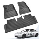 GIUD Tesla Model 3 2024 2025 Floor Mats, Tesla Model 3 2024 2025 Highland Car Mats, Easy to Clean, Scratch Resistant, Tesla Model 3 2024 Accessory – Black