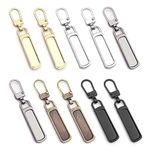 Zipper Pull Replacement, 10PCS Metal Detachable Zipper Pulls Tab Mend Fixer Repair Kit Zipper Handle Gripper for Jacket Bag Coat Boots Suitcases Decorate