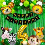 Party Propz 4th Birthday Decoration Items For Boys Jungle Theme- 52Pcs Fourth Birthday Decoration - 4th Birthday Party Decorations,Birthday Decorations kit for Boys 4th birthday