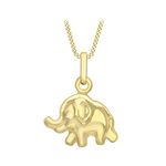 Carissima Gold Women's 9ct Yellow Gold Elephant Pendant on Curb Chain Necklace of 46cm/18"