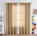 THE LINEN COMPANY Cotton Linen Solid Long Door Curtain, Farm house Curtains Set of 2 Pcs with Steel Eyelet Rings - 9 Feet (Beige, Set of 2)