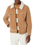 Levi's Men's Leather Classic Trucker Jacket, Tan Faux Suede Sherpa, S