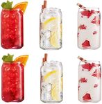 Incrizma Tall Can Cooler Beer Glasses (Clear 6 Pcs Can Set, 470 ml)