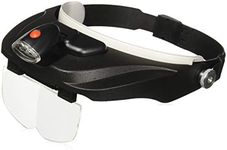 Carson CP-60 MagniVisor Head-Band LED Lighted Magnifier with 4 Interchangeable Lenses, White, 4-Inch