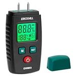 ERICKHILL Wood Moisture Meter, Pin-Type Damp Meter Detector with 5 Modes, LCD Display with Green Backlight, Wood and Building Material Dampness Inspection, Moisture Detectors for Wood, Bricks,Paper