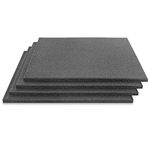 KYLINFIT 0.60 inch Thick Heavy Duty Exercise Equipment Rubber Mat Flooring for Gym or Garage gym,4 Pack 19.67”x19.67” Rubber Exercise Workout Equipment Ground Mat,10.76 Sq Ft