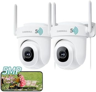 ZUMIMALL 5MP 5G Security Camera Outdoor Wired, 2Pack Outdoor Security Camera with 360° PTZ, Outside Cameras for Home Security with 24/7 Recording, Work with Alexa, 2.4&5G WiFi, AutoTracking, IP66