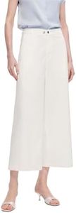 GOELIA Women's Wide Leg Cropped Denim Jeans Summer White Adjustable Waist Cotton Ankle-Length Trendy Baggy Pants for Work Casual Everyday Wear Outfits