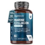 Marine Collagen Capsules 1455mg - 120 Capsules - Naticol Type 1 Collagen Supplements for Women & Men - Hydrolysed Marine Collagen Peptides Complex with Hyaluronic Acid, Vitamin C, Zinc & CoQ10