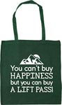 Hippowarehouse You can't buy happiness but you can buy a lift pass ski Tote Shopping Gym Beach Bag 42cm x38cm, 10 litres