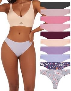 FINETOO 10 Pezzi Senza Cuciture Perizoma Donna Pantaloni a Vita Bassa Mutande Invisibili Tanga Biancheria Semplice Intima Sexy Biancheria Intima Comoda Mutandine Bikini Confezione Multipla XS-XL……