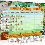 Luigi's Large Safari Animal Potty Training Reward Chart | Chores Chart for Kids: Encourages Good Behaviour and Customisable Magnets and Dry Erase Feature | Sticker Chart for Children Behaviour