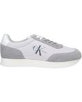 Calvin Klein Jeans Men Retro Runner Low Laceup SU-NY ML Sneaker, Oyster Mushroom/Formal Grey, 9