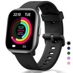 Roffnet Kids Smart Watch for Boys Girls, Fitness Tracker with Heart Rate Sleep Monitor, Waterproof DIY Watch Face Activity Tracker Pedometer Step Counter for Fitbit Android iPhone (Black)