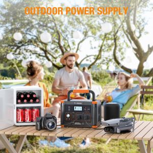 GRECELL 1000W Portable Power Station – 999Wh Solar Generator, 2 AC Outlets, 10-Port Backup for Camping & Emergency