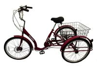 SOLOROCK 26" 6 Speed Adult Tricycle - Ugile266 (Matt Red)