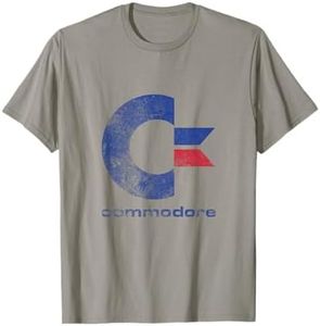 Commodore C64 Capital Letter Stone Washed Grunge Effect T-Shirt